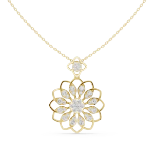Luminary Round Brilliant Floral Silhouette Pendant