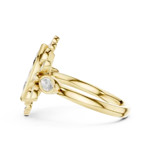 Luminary Marquise Solitaire Geometric Statement Ring - Image 4