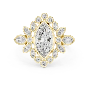 Luminary Marquise Solitaire Geometric Statement Ring - Image 2