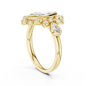 Luminary Marquise Solitaire Geometric Statement Ring - Image 3