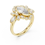 Luminary Marquise Solitaire Geometric Statement Ring