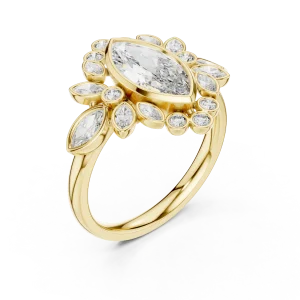 Luminary Marquise Solitaire Geometric Statement Ring