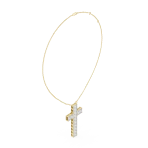Symmetry Emerald Cut Architectural Cross Pendant - Image 2