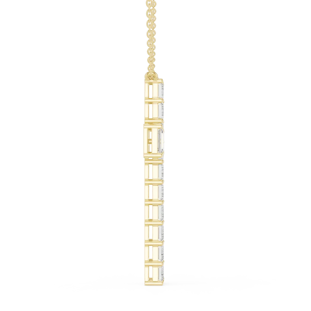 Symmetry Emerald Cut Architectural Cross Pendant - Image 4