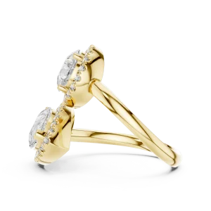Luminary Pear and Round Pavé-Set Bypass Cocktail Ring - Image 4