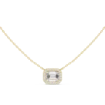 Luminary Emerald Cut Symmetry Halo Solitaire Pendant