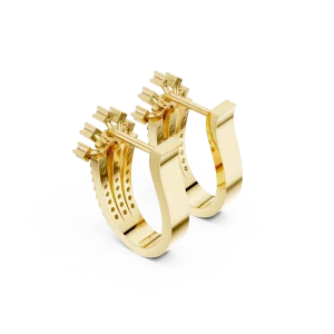 Luminary Round Pavé-Set Architectural Hoop Earrings - Image 3