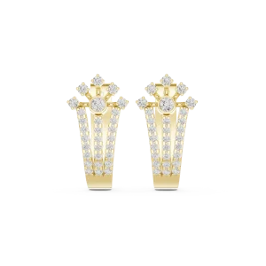 Luminary Round Pavé-Set Architectural Hoop Earrings - Image 2