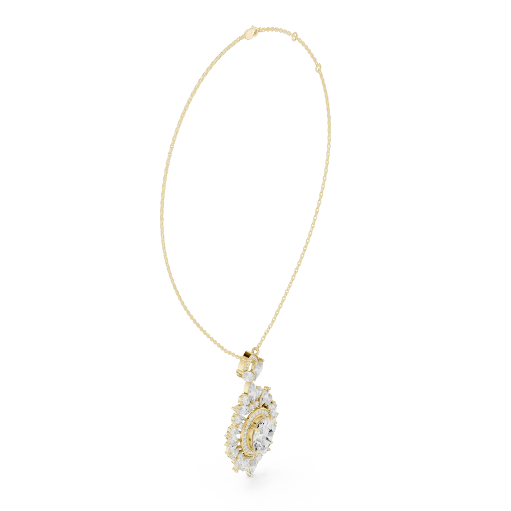 Luminary Oval Marquise and Pear Solitaire Statement Pendant - Image 2