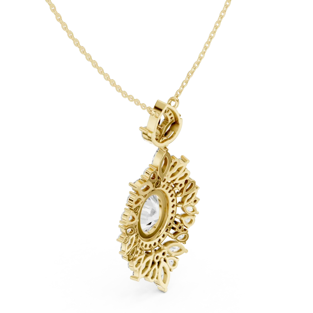 Luminary Oval Marquise and Pear Solitaire Statement Pendant - Image 3