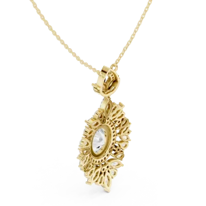 Luminary Oval Marquise and Pear Solitaire Statement Pendant - Image 3