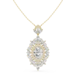 Luminary Oval Marquise and Pear Solitaire Statement Pendant