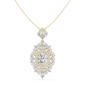 Luminary Oval Marquise and Pear Solitaire Statement Pendant