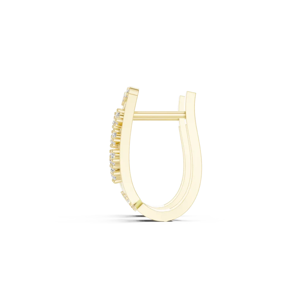 Architectural Silhouette Round Brilliant Pavé-Set Hoop Earrings - Image 4