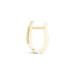 Architectural Silhouette Round Brilliant Pavé-Set Hoop Earrings - Image 4