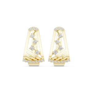 Architectural Silhouette Round Brilliant Pavé-Set Hoop Earrings - Image 2