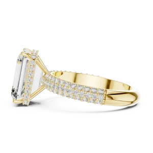 Luminary Emerald Cut Pavé-Set Statement Solitaire Ring - Image 4