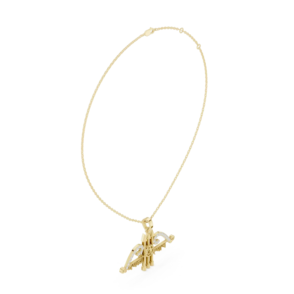Ethereal Pavé-Set Archer Om Religious Pendant - Image 2