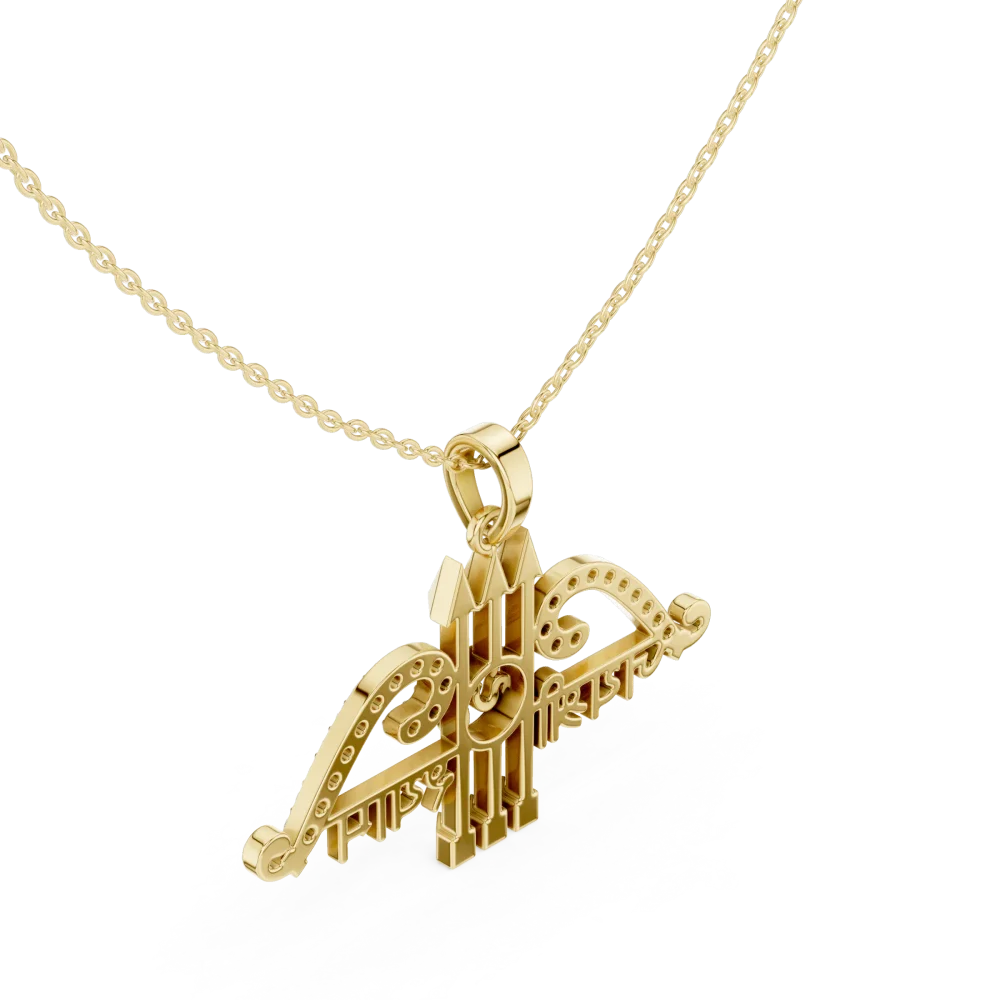 Ethereal Pavé-Set Archer Om Religious Pendant - Image 3
