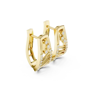 Luminary Architectural Pavé-Set Round Brilliant Stud Earrings