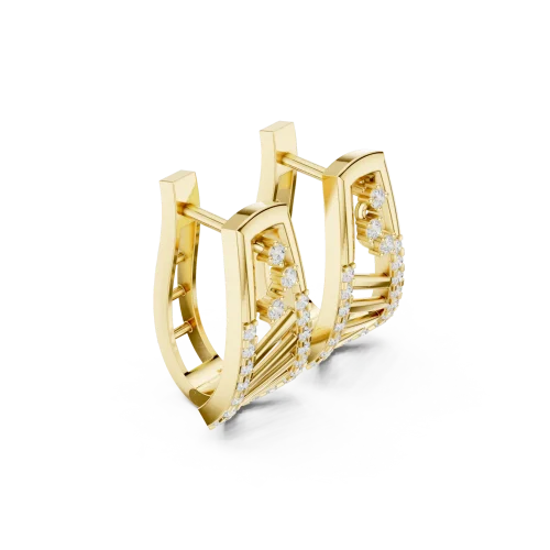 Luminary Architectural Pavé-Set Round Brilliant Stud Earrings