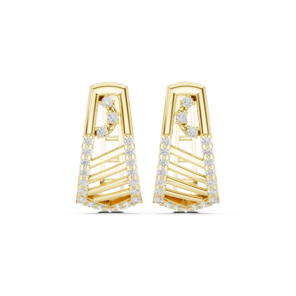 Luminary Architectural Pavé-Set Round Brilliant Stud Earrings - Image 2