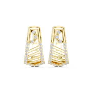 Luminary Architectural Pavé-Set Round Brilliant Stud Earrings - Image 2