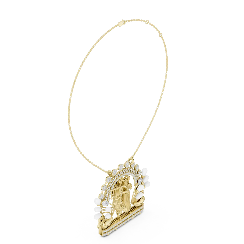 Ethereal Divine Radiance Pear and Round Diamond Motif Pendant - Image 2