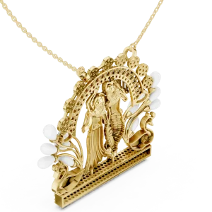 Ethereal Divine Radiance Pear and Round Diamond Motif Pendant - Image 3