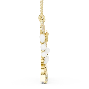 Ethereal Divine Radiance Pear and Round Diamond Motif Pendant - Image 4