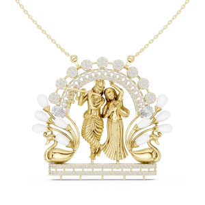 Ethereal Divine Radiance Pear and Round Diamond Motif Pendant