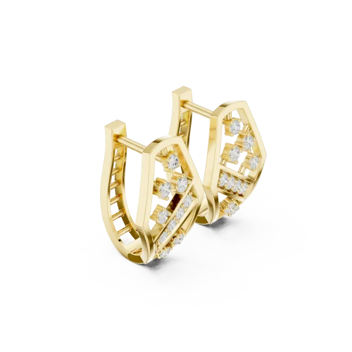 Symmetry Geometric Round Cut Pavé-Set Architectural Studs