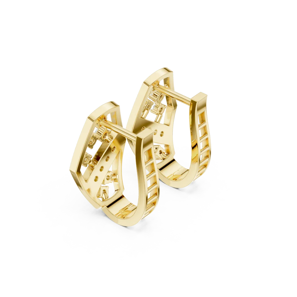 Symmetry Geometric Round Cut Pavé-Set Architectural Studs - Image 3