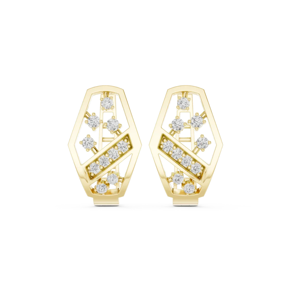 Symmetry Geometric Round Cut Pavé-Set Architectural Studs - Image 2