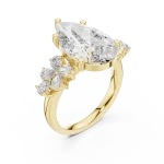 Ethereal Pear Cut Floral Silhouette Solitaire Ring