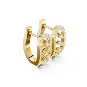 Architectural Round Brilliant Pavé-Set Hoop Earrings