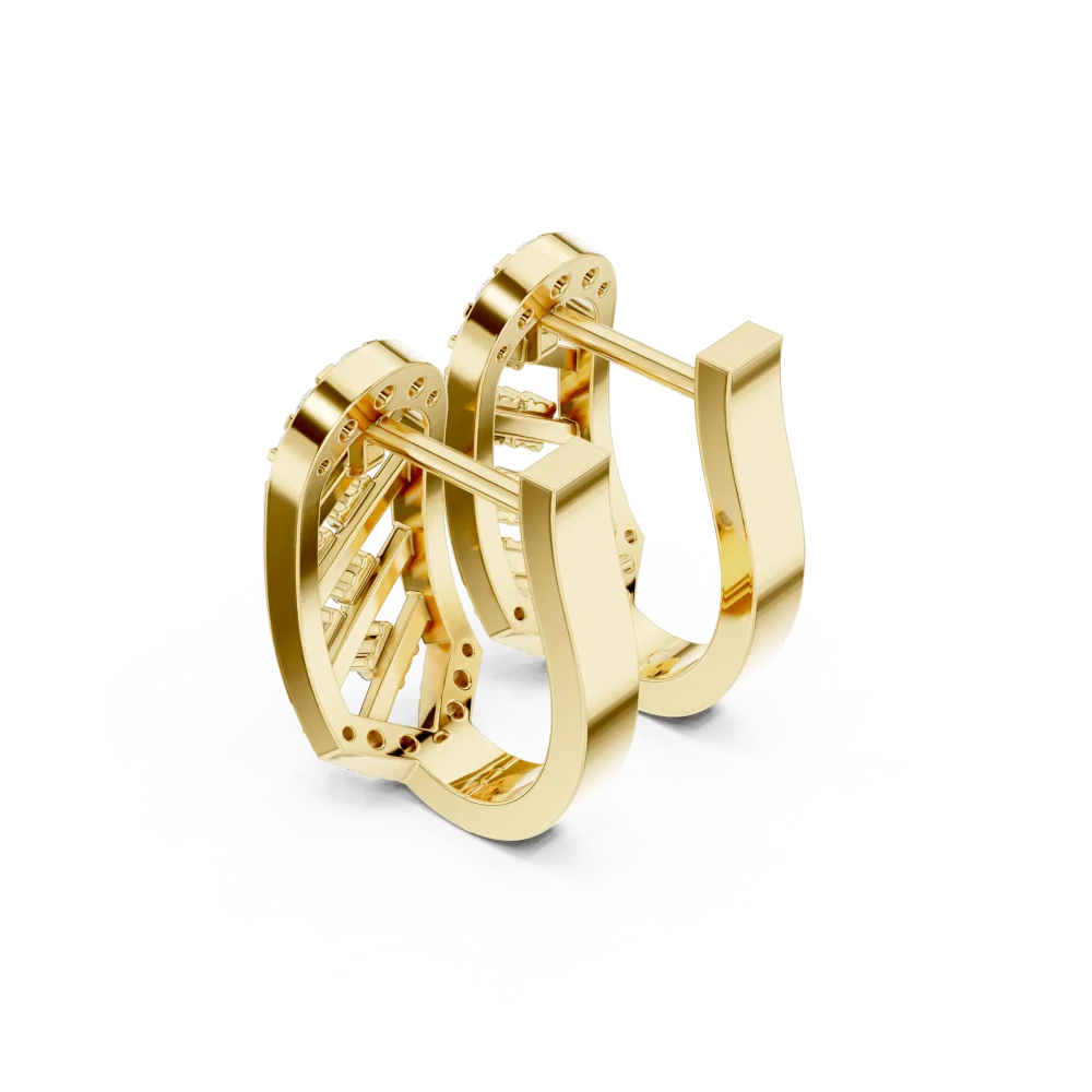 Architectural Round Brilliant Pavé-Set Hoop Earrings - Image 3