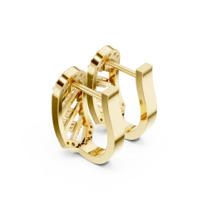 Architectural Round Brilliant Pavé-Set Hoop Earrings - Image 3