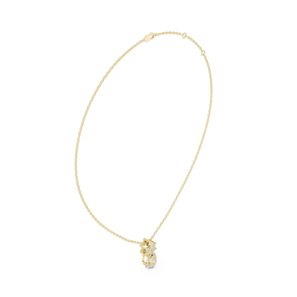 Ethereal Pear and Round Cluster Botanical Pendant - Image 2