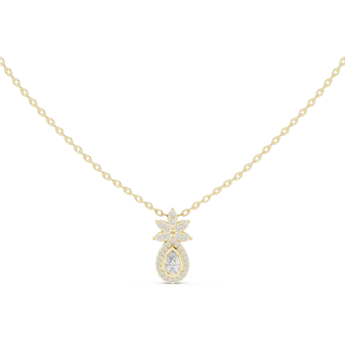 Ethereal Pear and Round Cluster Botanical Pendant