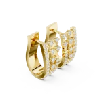 Architectural Grid Pavé-Set Round Brilliant Hoop Earrings