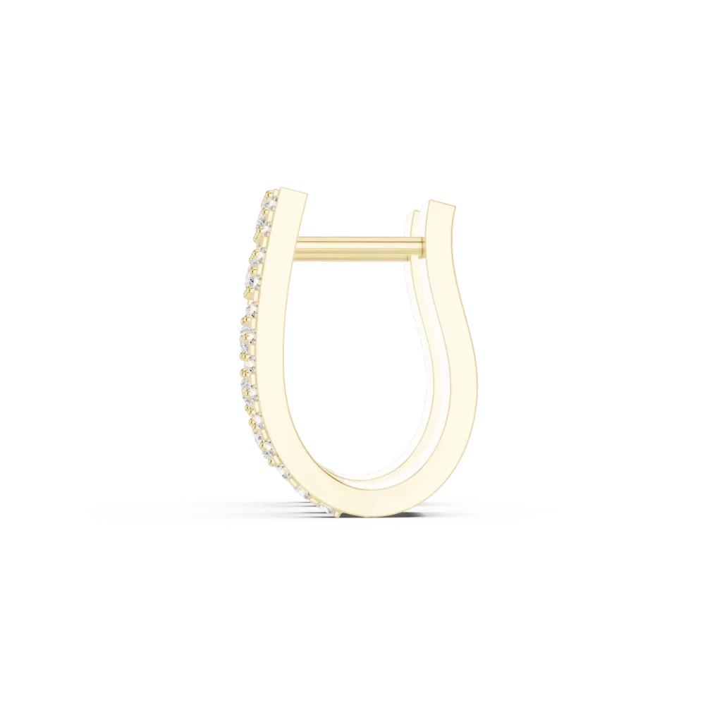 Architectural Grid Pavé-Set Round Brilliant Hoop Earrings - Image 4