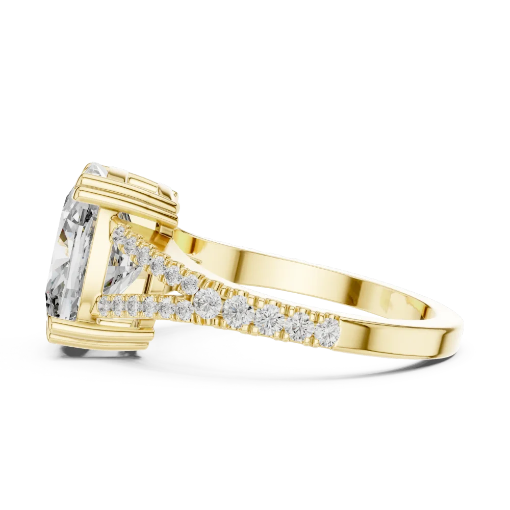 Ethereal Cushion Cut Pavé-Set Solitaire Engagement Ring - Image 4