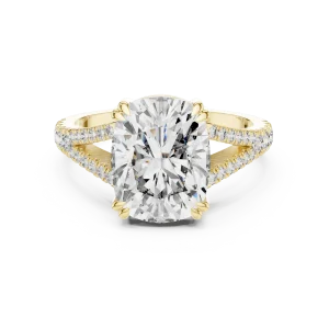 Ethereal Cushion Cut Pavé-Set Solitaire Engagement Ring - Image 2