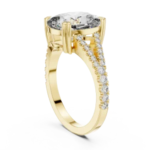 Ethereal Cushion Cut Pavé-Set Solitaire Engagement Ring - Image 3