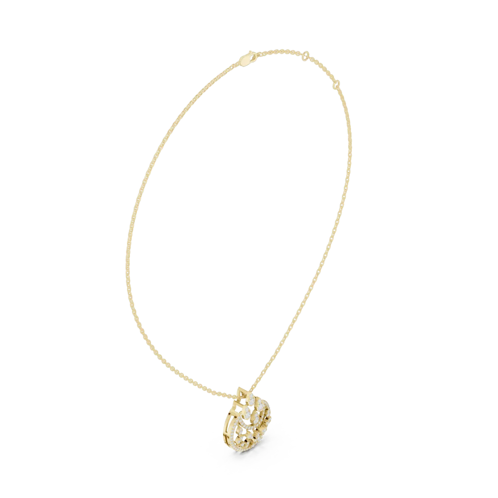 Ethereal Pear and Round Pavé-Set Luminary Pendant - Image 2