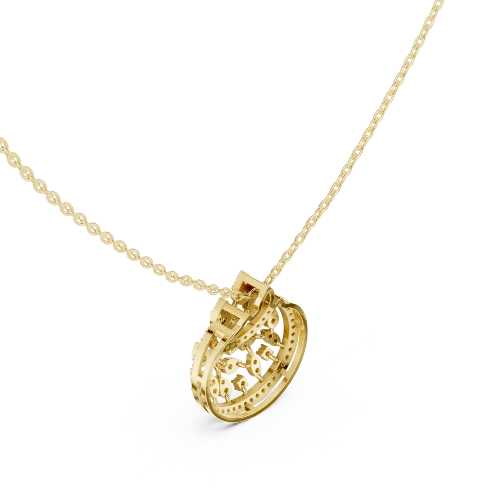 Ethereal Pear and Round Pavé-Set Luminary Pendant - Image 3