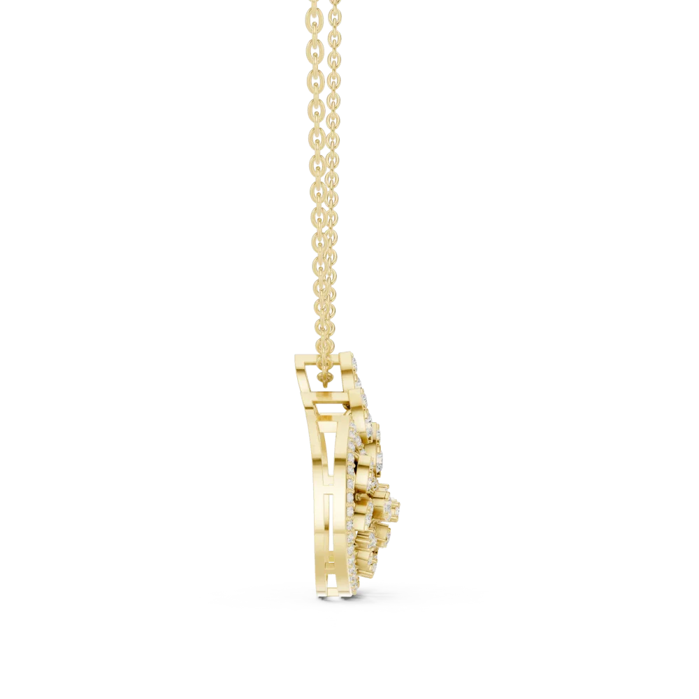 Ethereal Pear and Round Pavé-Set Luminary Pendant - Image 4
