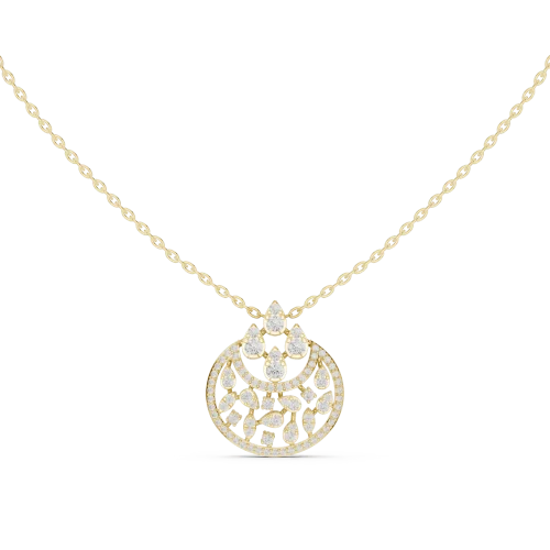 Ethereal Pear and Round Pavé-Set Luminary Pendant