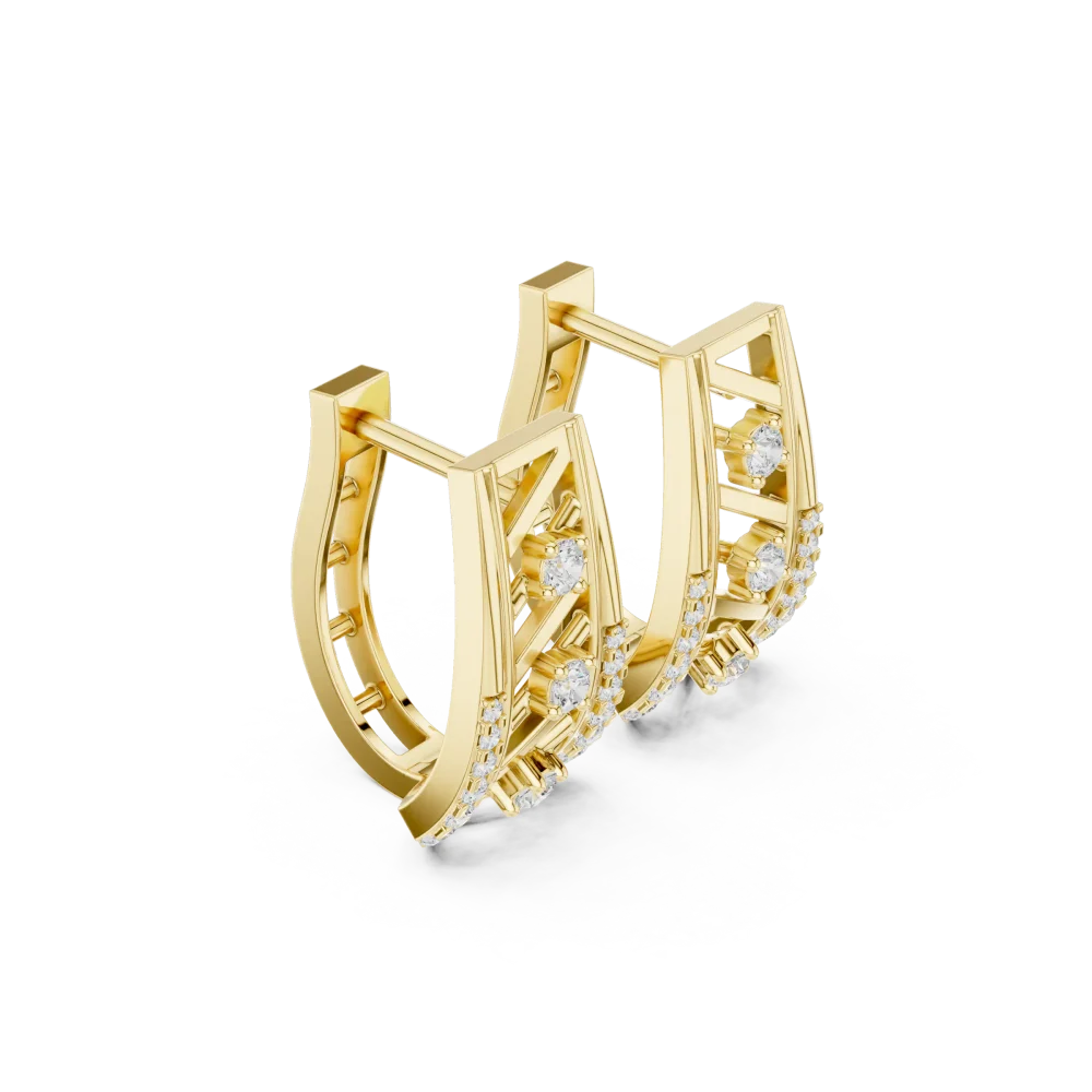 Experience architectural elegance with these DIAMEUR lab-grown diamond hoop earrings. Handcrafted for brilliance, shop this modern classic today.